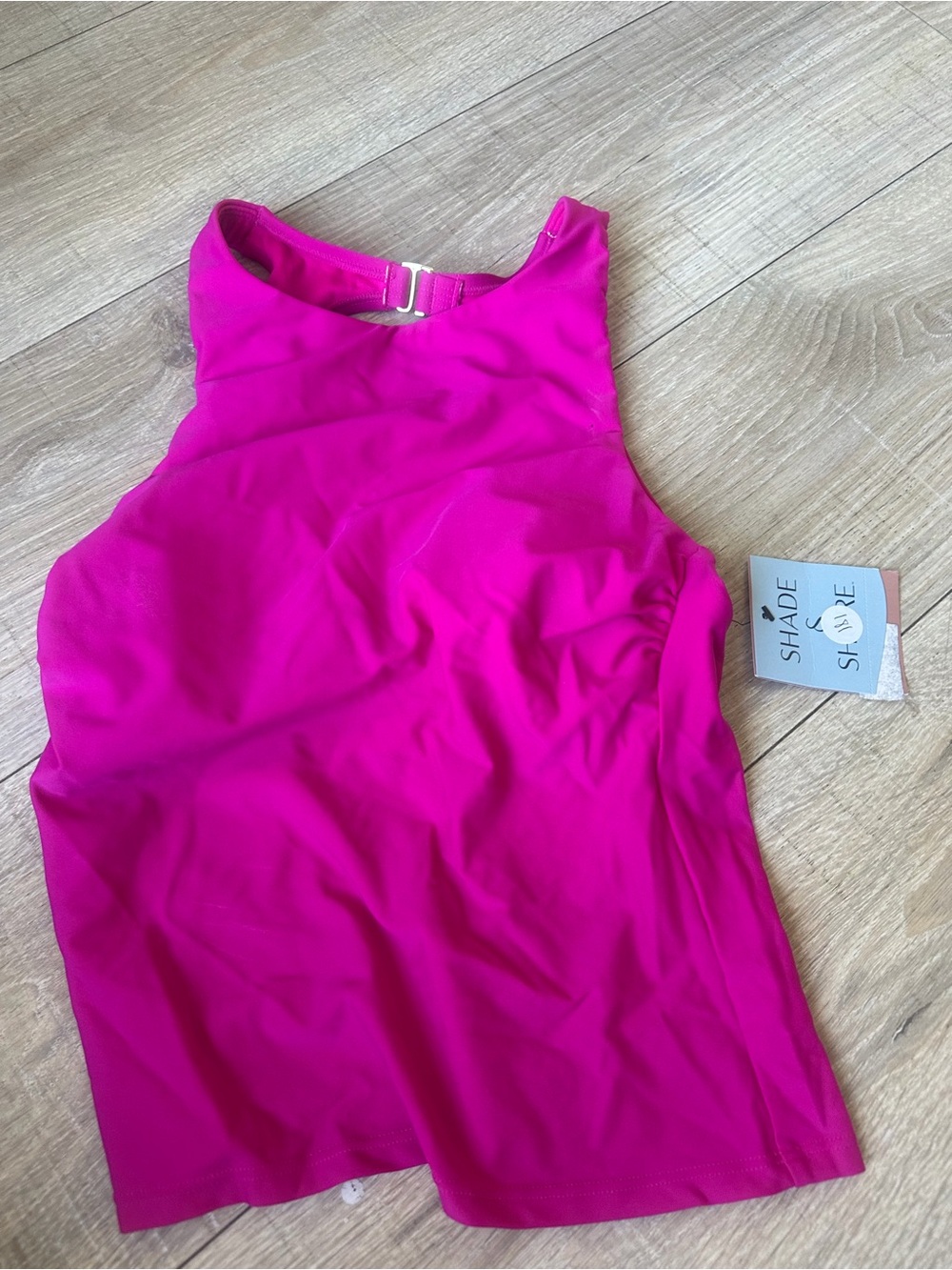 Shade & Shore Women's High Neck Swim Tank Top in Fuchsia